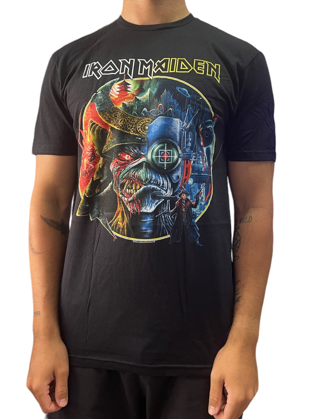 Iron Maiden The Future Past Tour '23 Circle Art Official Unisex T Shirt Various Sizes NEW