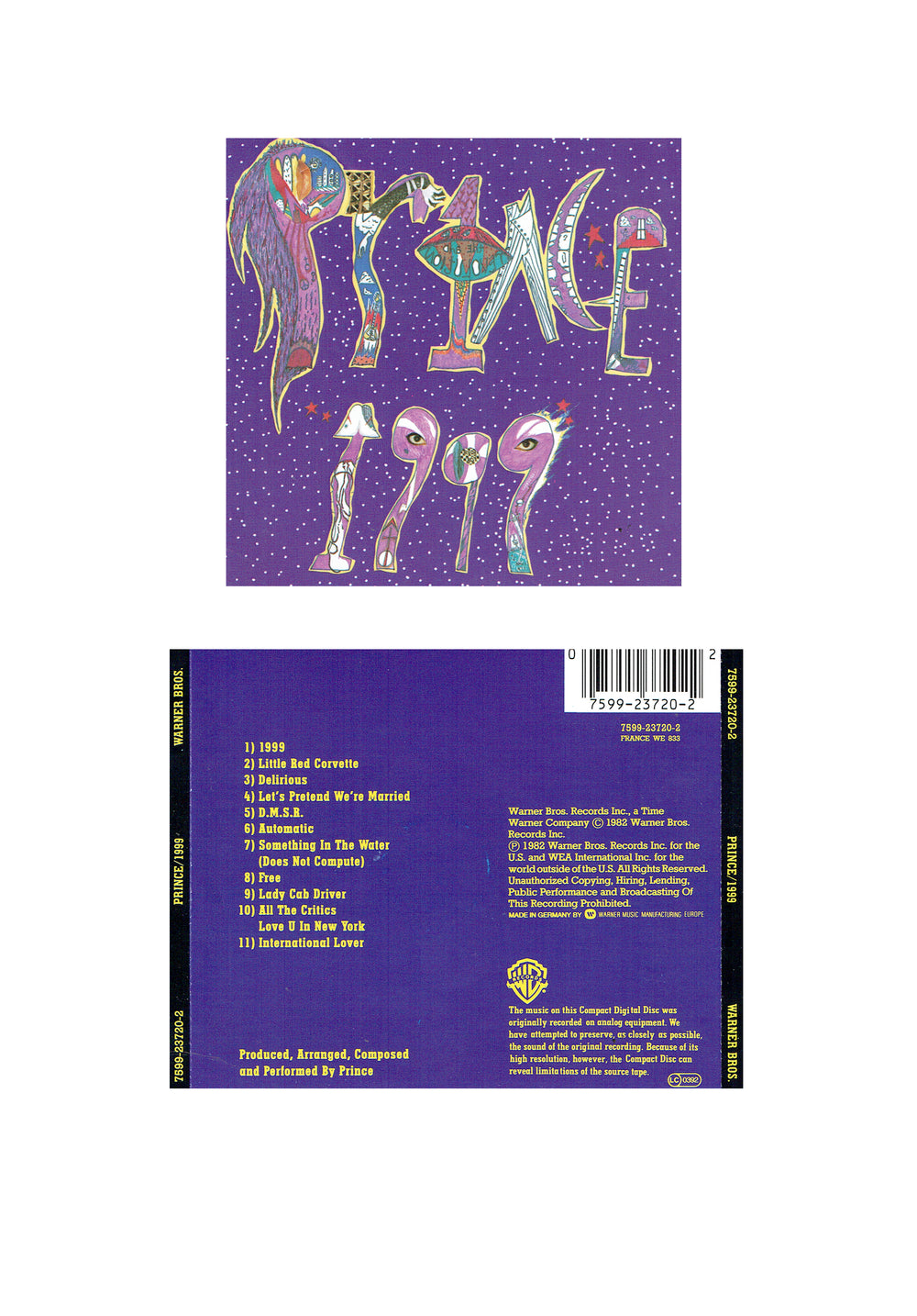 Prince – & The Revolution 1999 CD Album Reissue Europe Preloved:1991