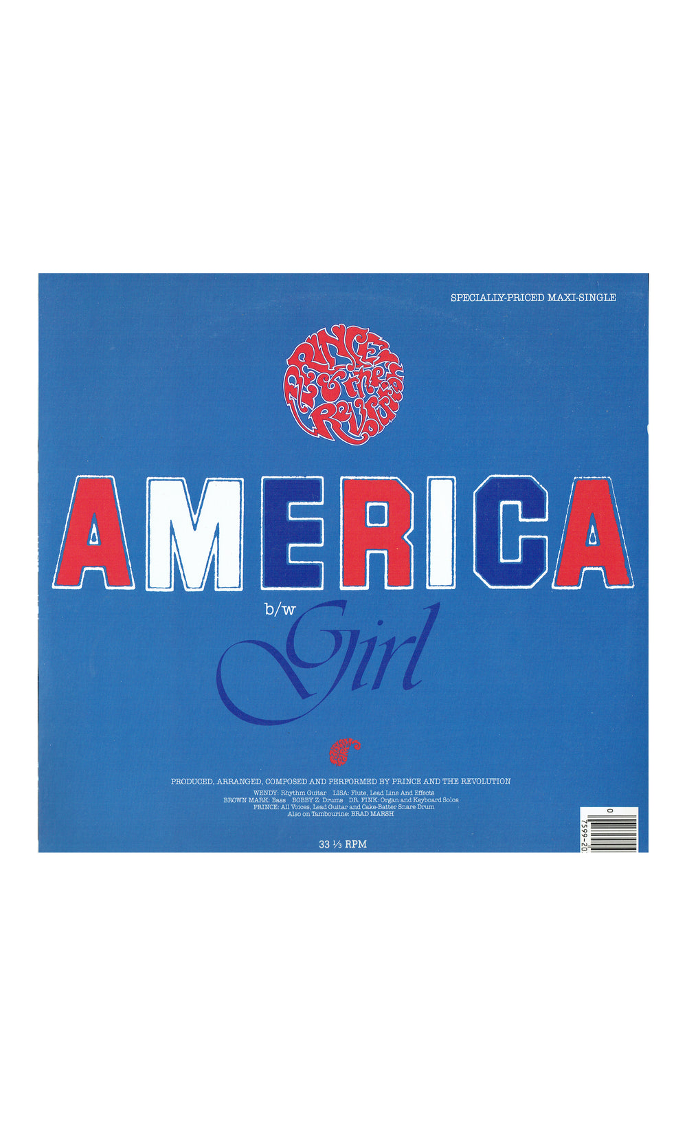 Prince – & The Revolution – America(21 minutes) Vinyl 12" Maxi-Single US Preloved 1985