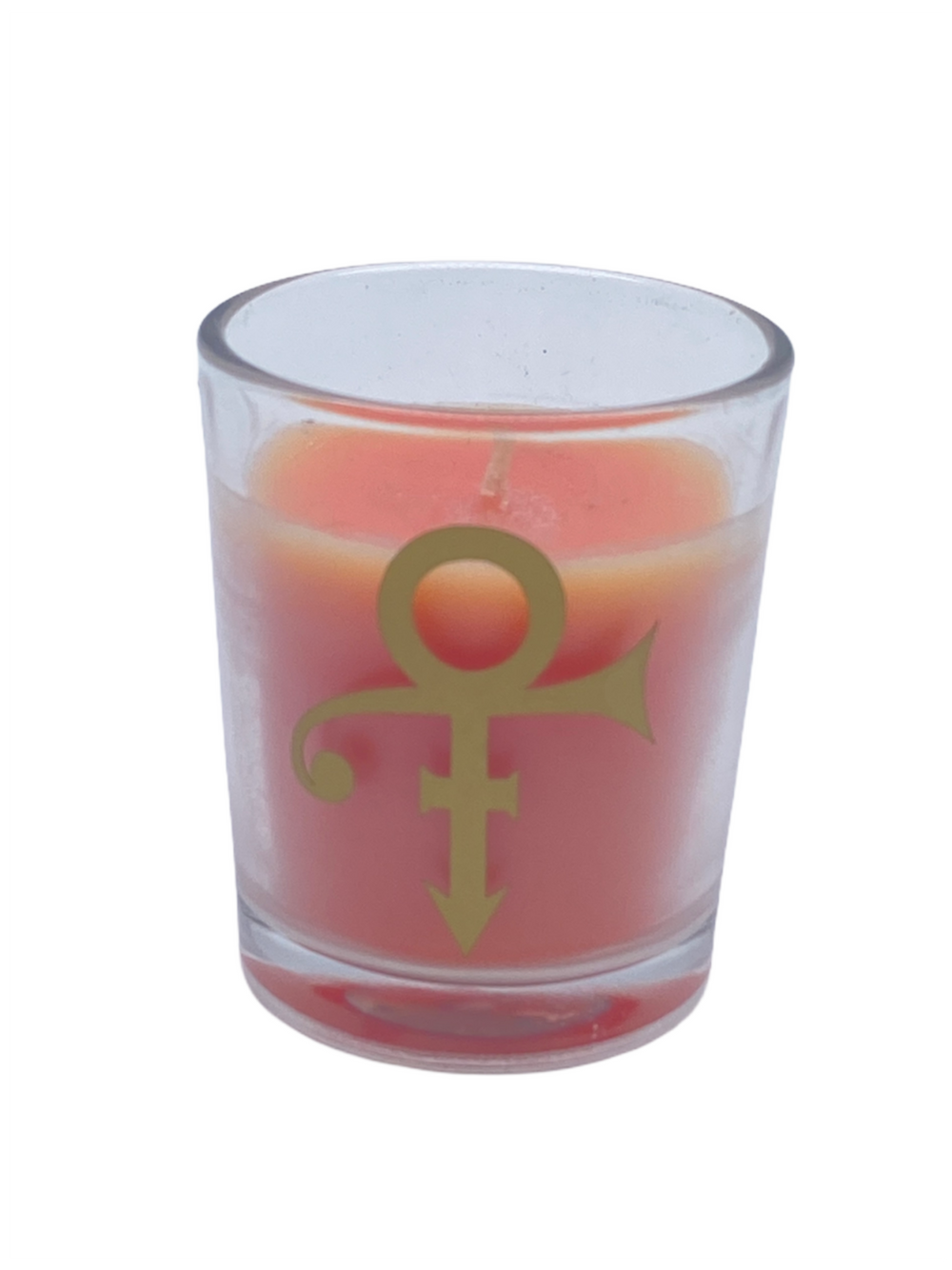 Prince – Original NPG Store Official Merch Small Candle In Holder Gold Love Symbol Prince Peach