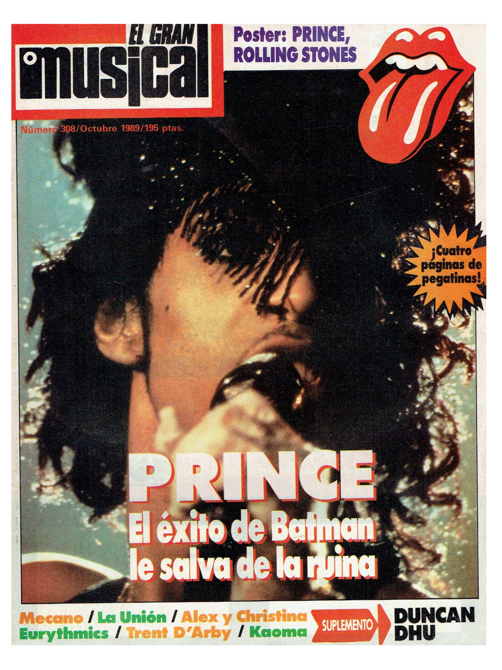 Prince – Magazine El Gran Musical Cover October Ideal For Framing Preloved: 1989