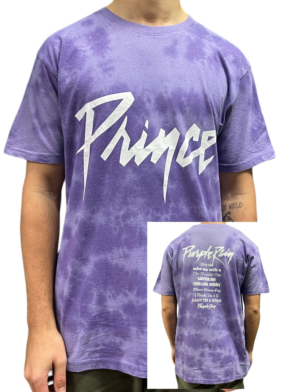 Prince – Purple Rain Track List Dip Dye Design Unisex T-Shirt Various Sizes NEW