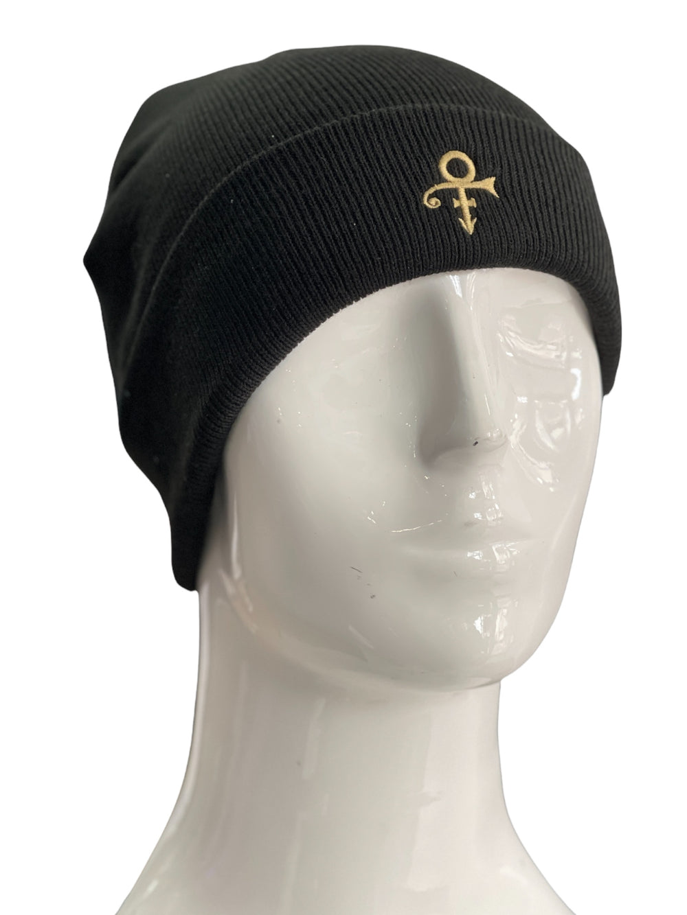 Prince – Love Symbol Turn Up Beanie Hat Gold Thread Embroidery Official & Xclusive