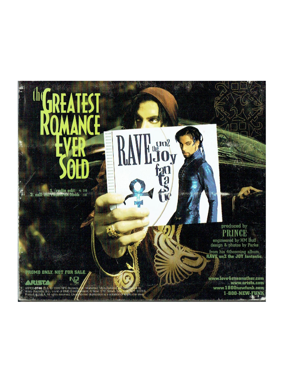 Prince –  The Greatest Romance Ever Sold CD Single US Digipak Promo Preloved:1999*