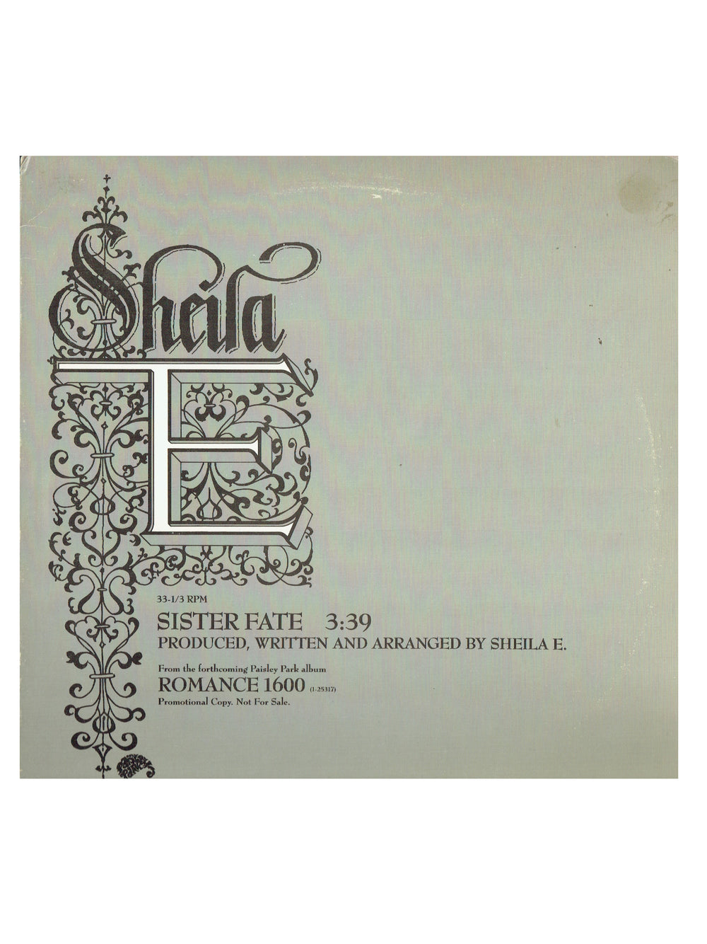 Prince – Sheila E Sister Fate Promotional 12 Inch Vinyl Single Prince
