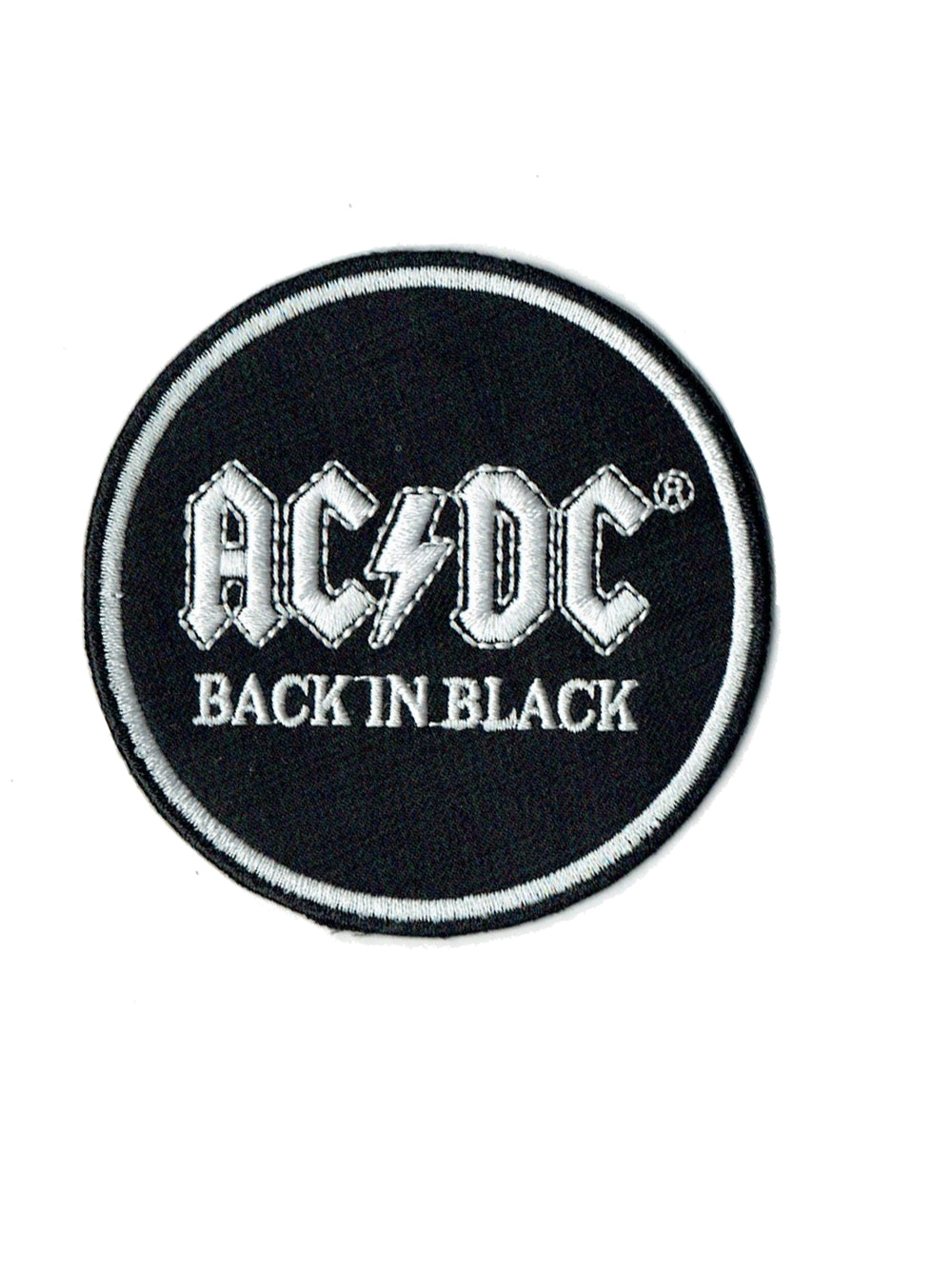 AC/DC Back In Black Round Official Woven Patch Brand New