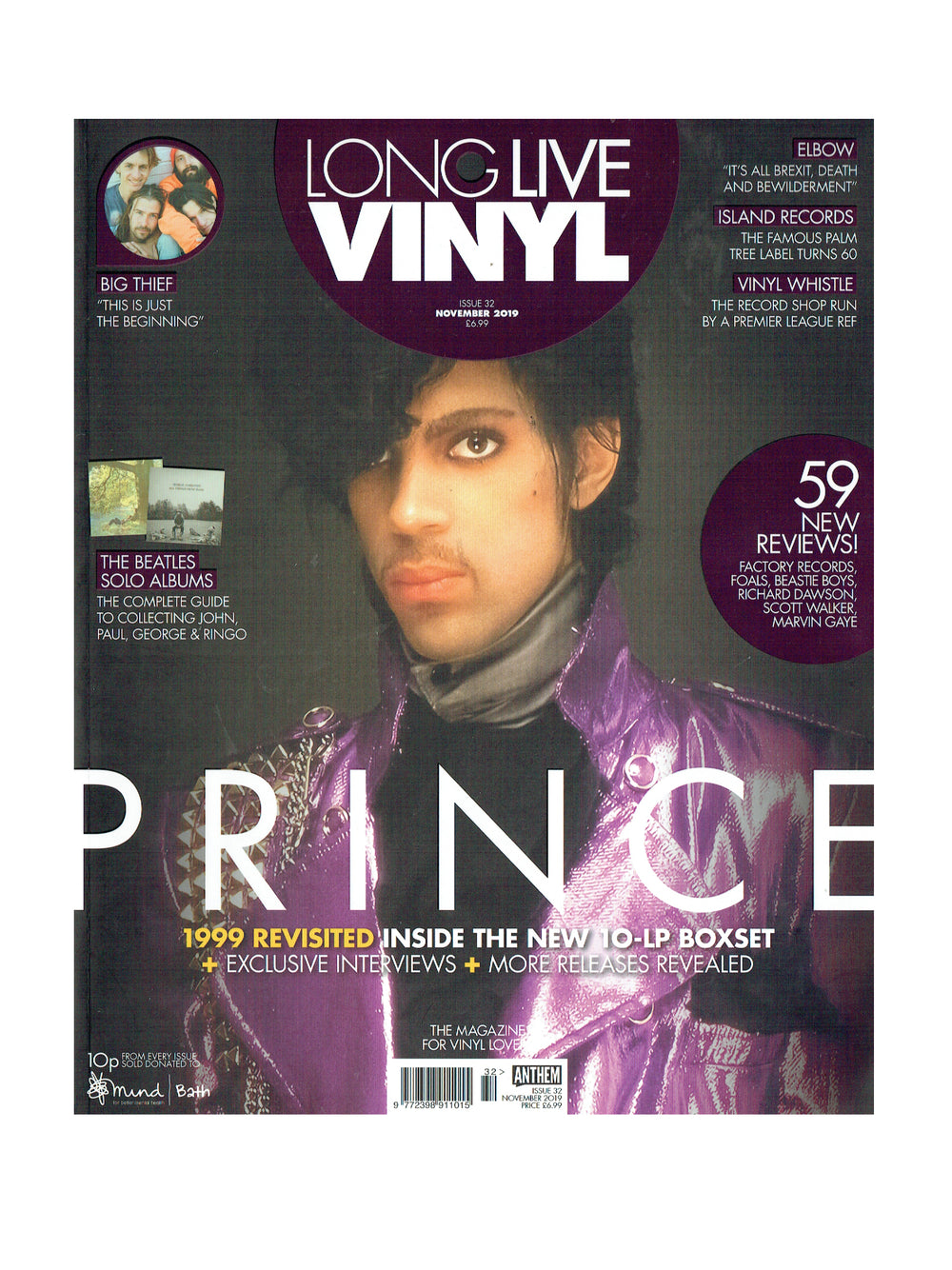 Prince – Long Live Vinyl Magazine November 2019 Front Cover & 8 Page Article
