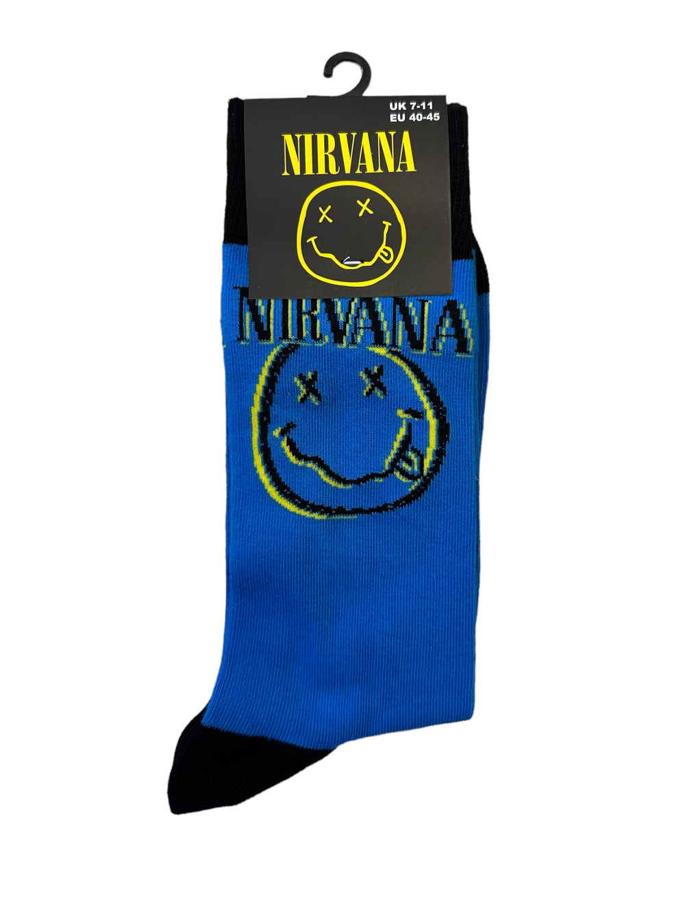 Nirvana Inverse Smiley Uni BLUE Official Product 1 Pair Jacquard Socks Brand New