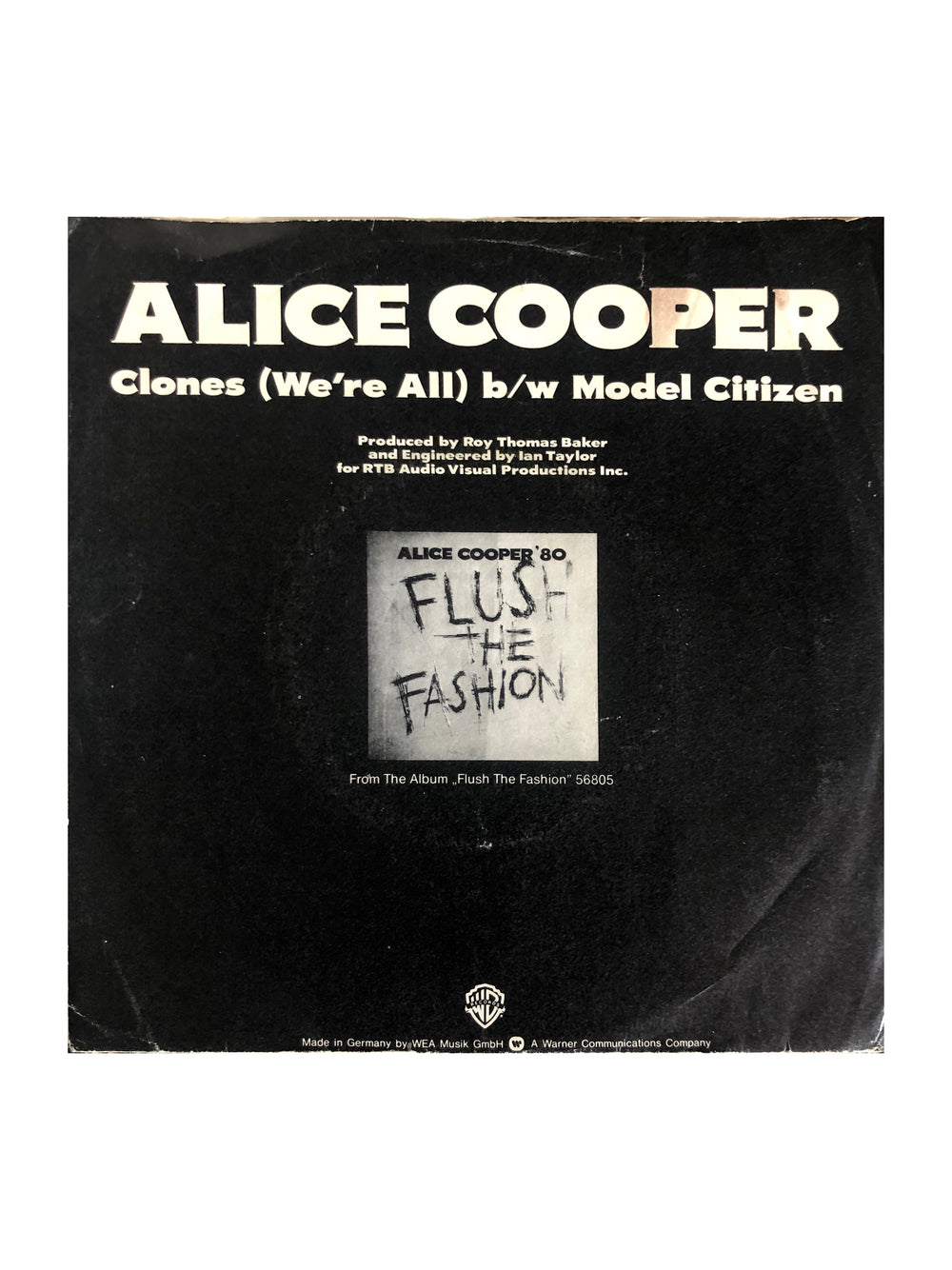 Alice Cooper – Clones (We're All) 7" Inch Vinyl Single Germany Preloved: 1980