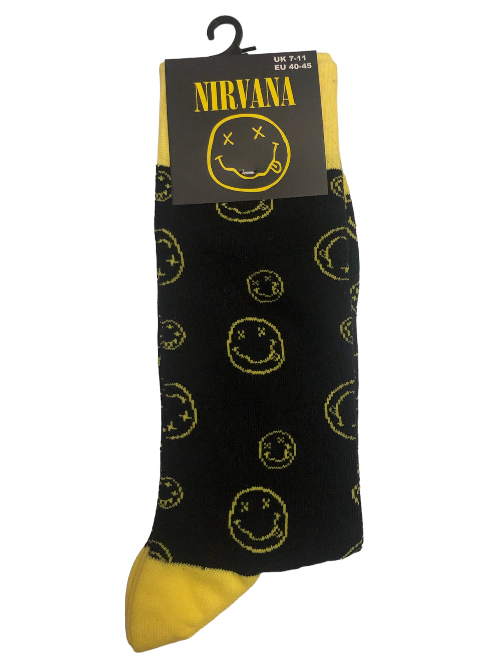 Nirvana Outline Smileys Official Product 1 Pair Jacquard Socks Brand New