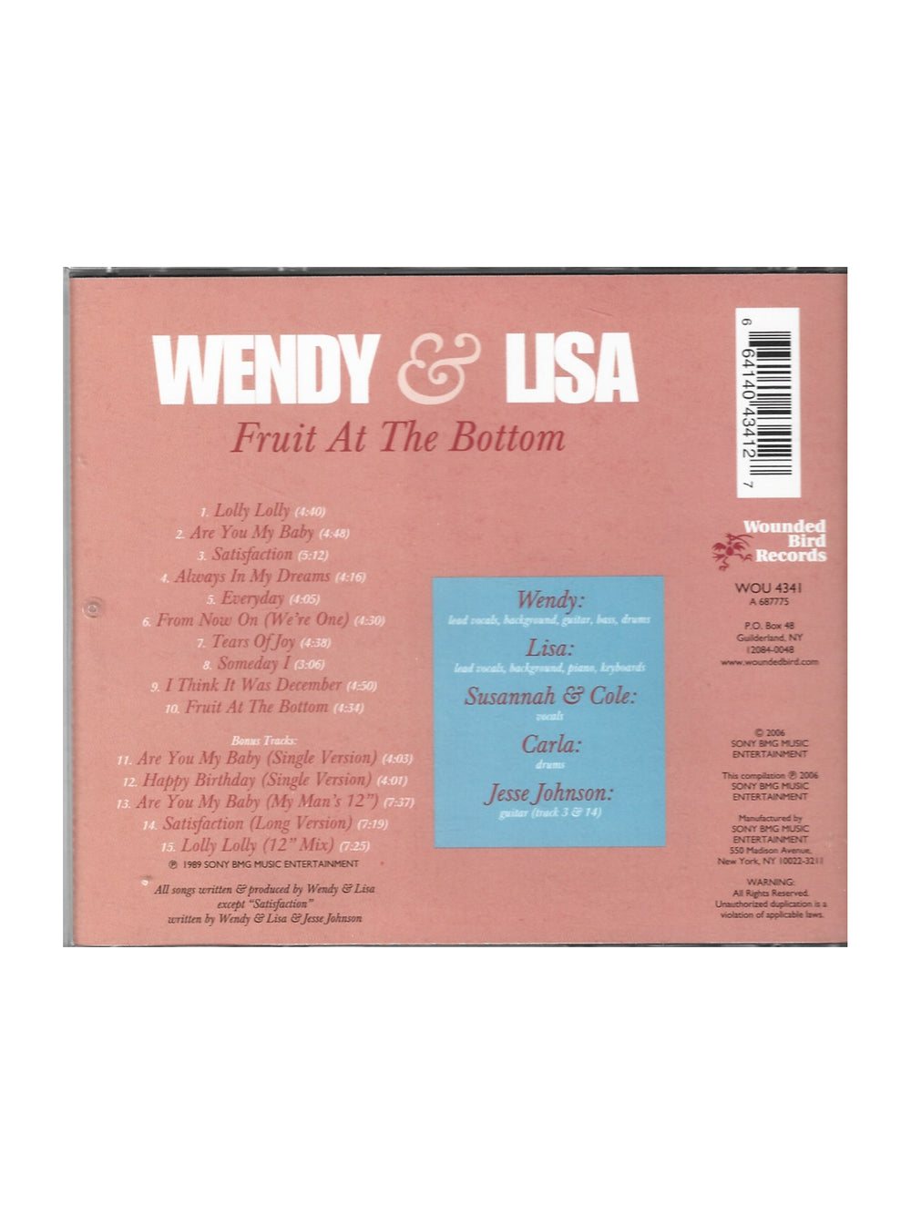 Prince – Wendy & Lisa Fruit At The Bottom 5 Additional Tracks CD Album EU Preloved: 2006