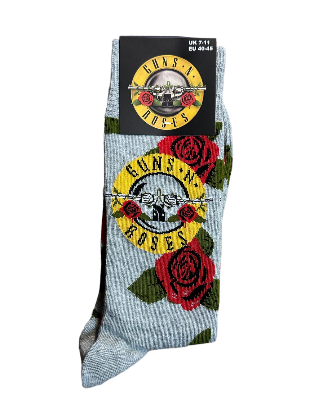 Guns N' Roses - Bullet & Roses Grey Official Product 1 Pair Jacquard Socks Brand New