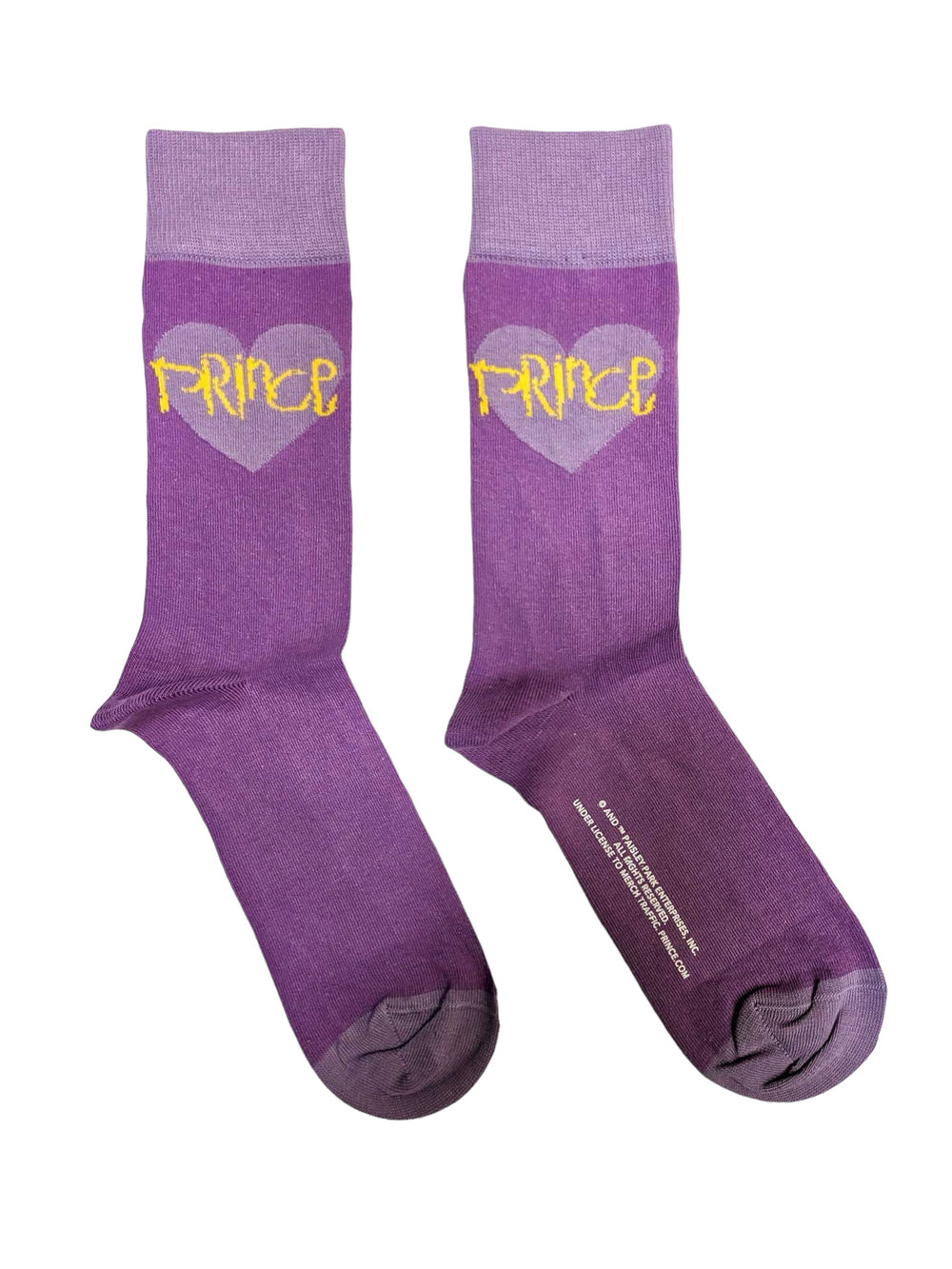 Prince – Purple Sign Heart Official Product 1 Pair Jacquard Socks NEW