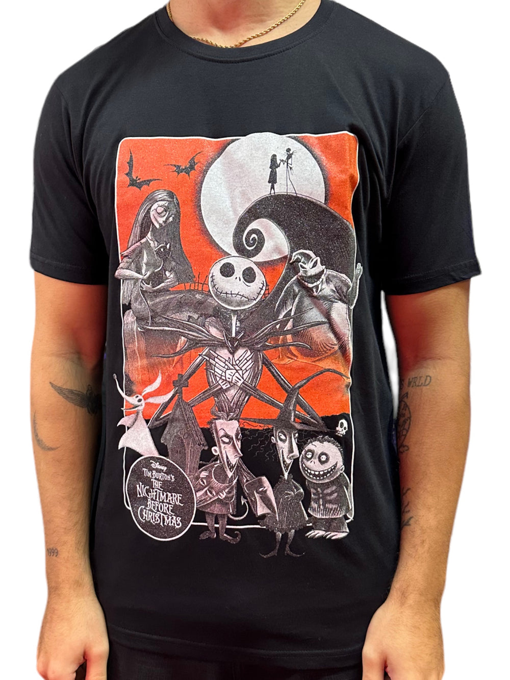 Nightmare Before Christmas Orange Moon Unisex Official T Shirt EMBELLISHED: NEW