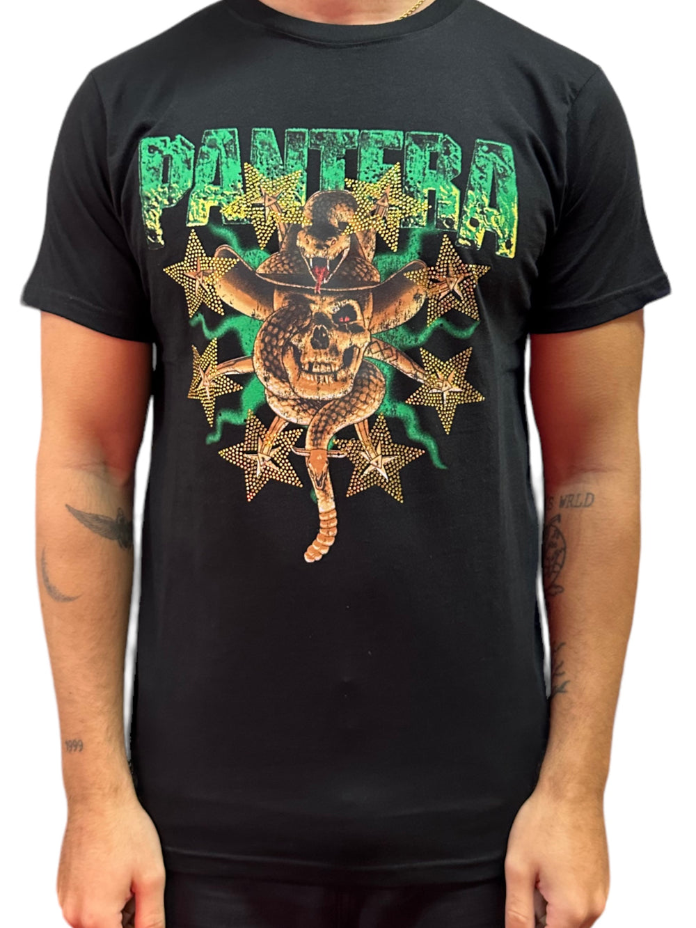 Pantera Skull and Snake Diamante Official Unisex T-Shirt Various Sizes