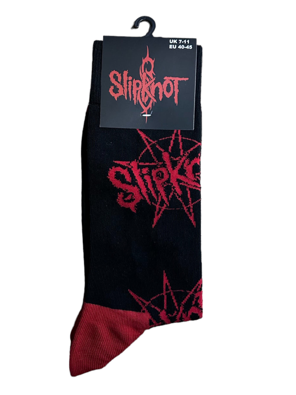 Slipknot-Logo & Nonagram BLACK Official Product 1 Pair Jacquard Socks Size 7-11 UK NEW