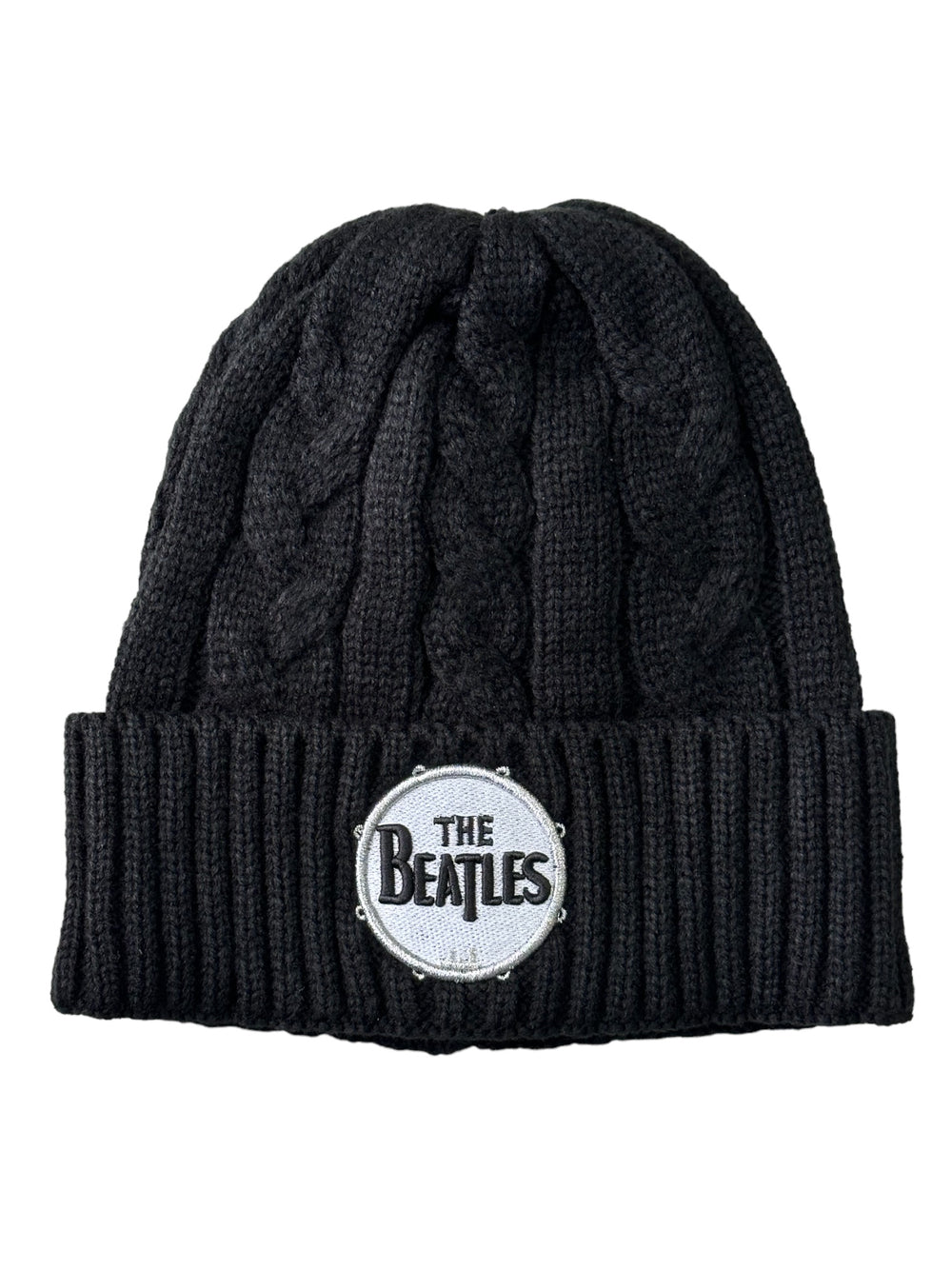 Beatles The Official Drum Logo Cable-Knit Beanie Hat One Size Fits All - NEW