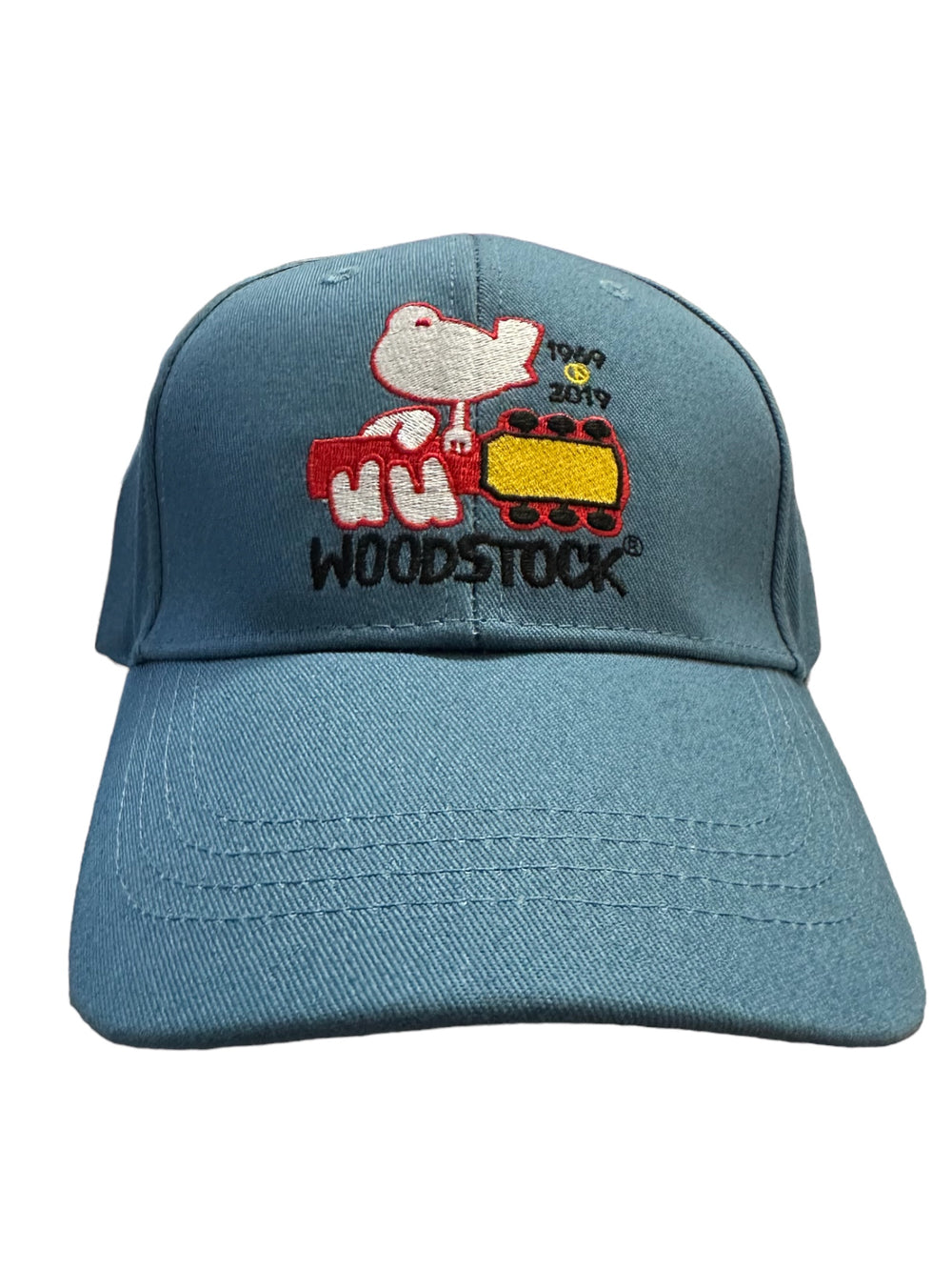 Woodstock Logo Denim Official Embroidered Peak Cap Adjustable Brand New