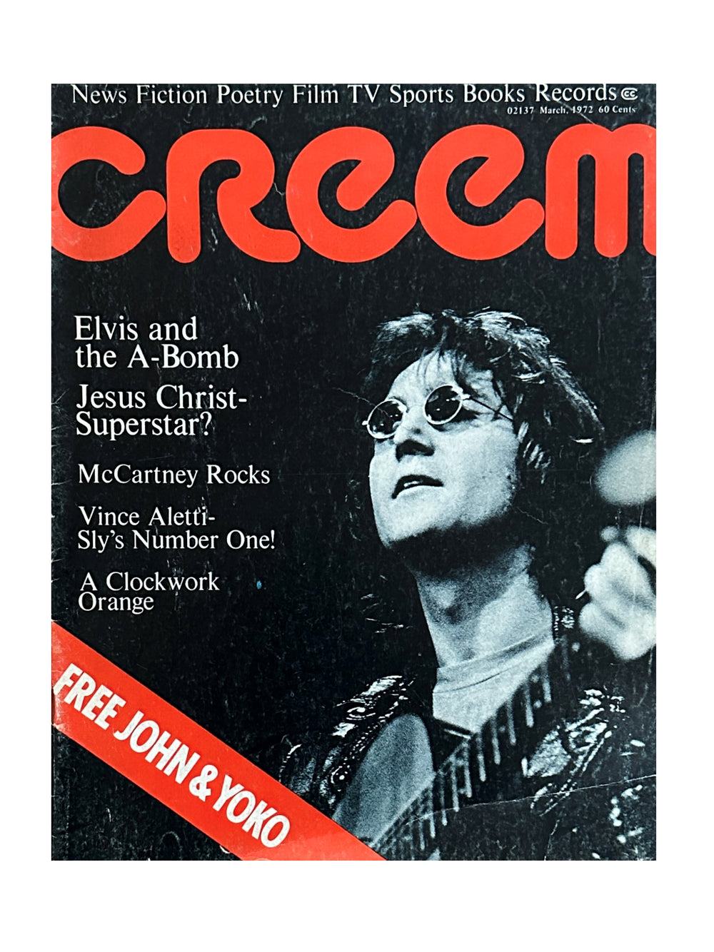 Creem Magazine -  John Lennon Cover Inc Elvis McCartney Rod Preloved March:1972