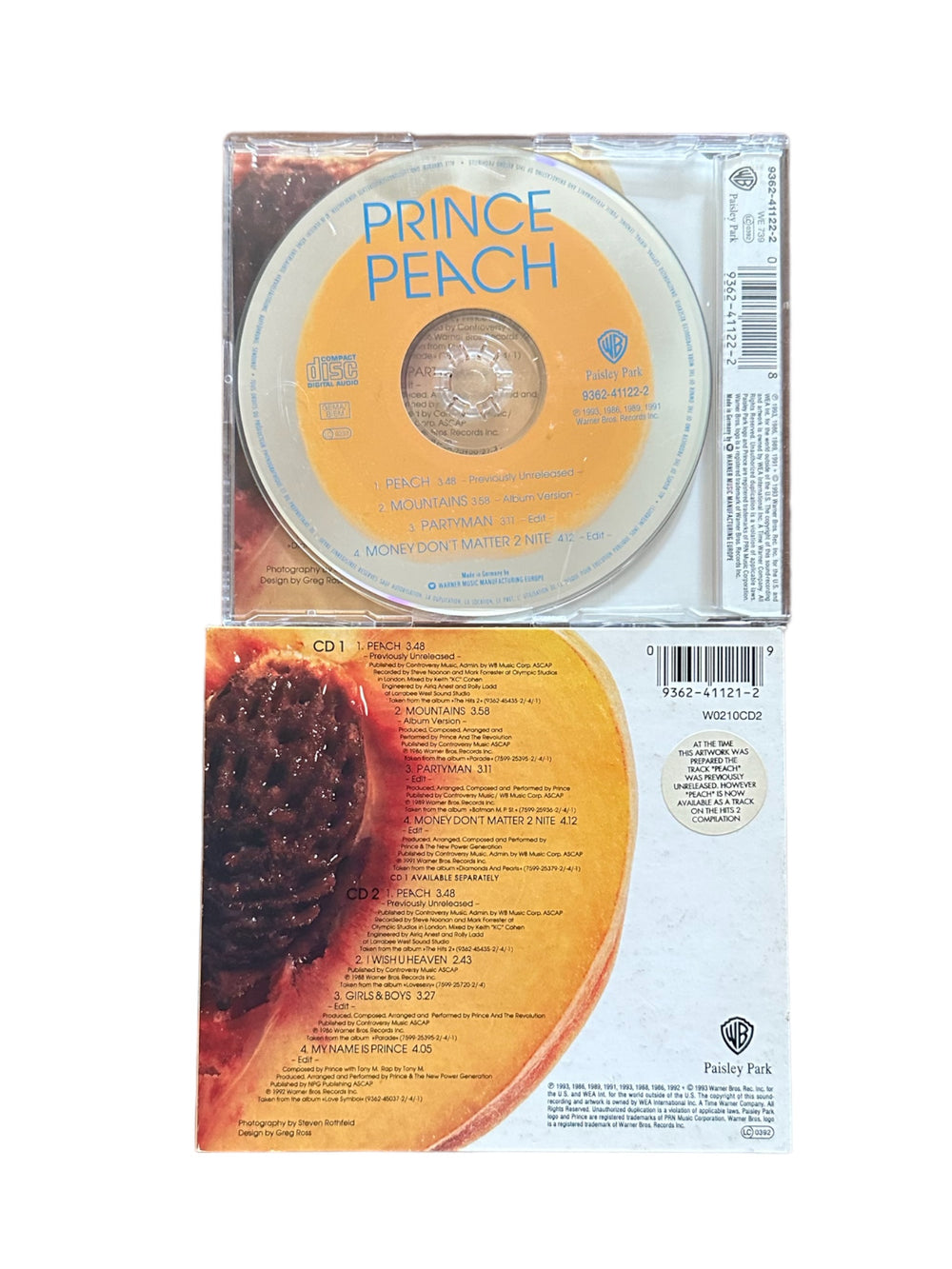 Prince – Peach Parts 1 & 2 CD Single UK 8 Tracks Preloved: 1993