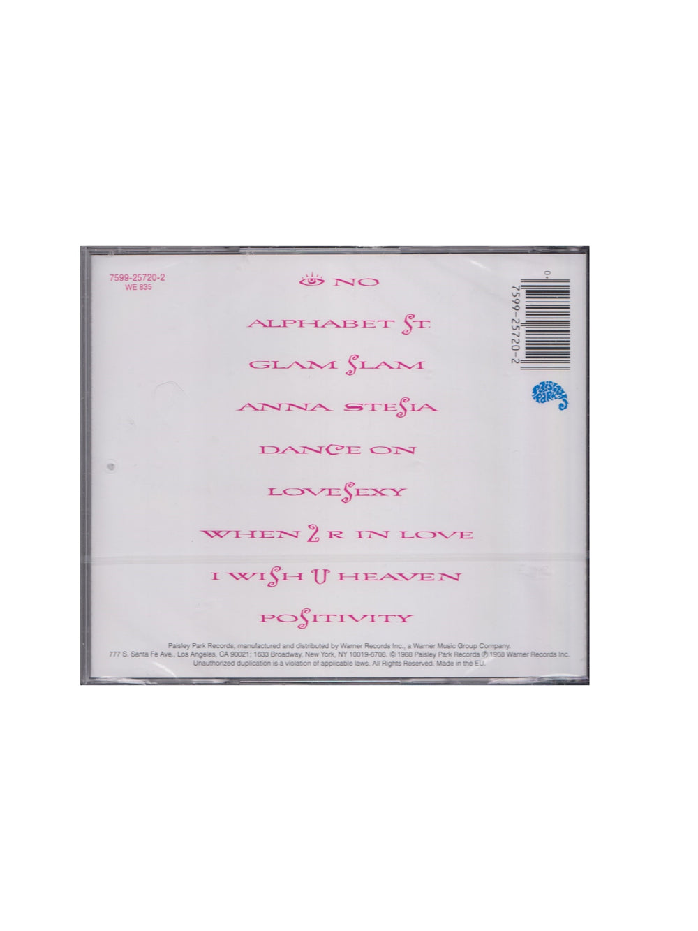 Prince –  Lovesexy CD Album Reissue NEW 2020