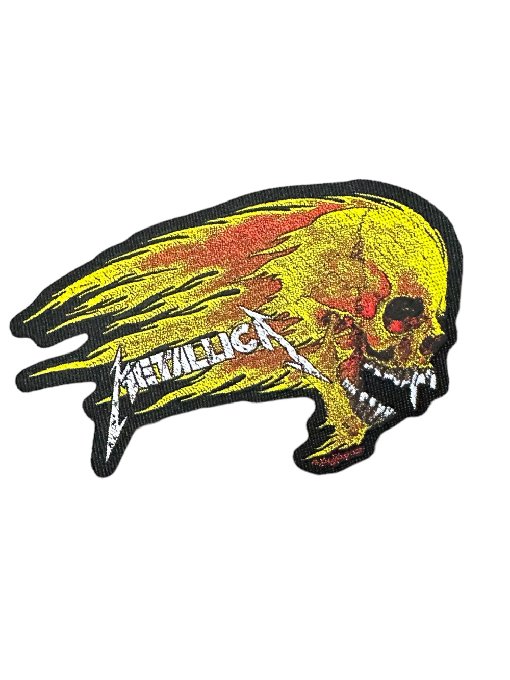 Metallica Flaming Skull Cut-Out Official Woven Patch Brand New