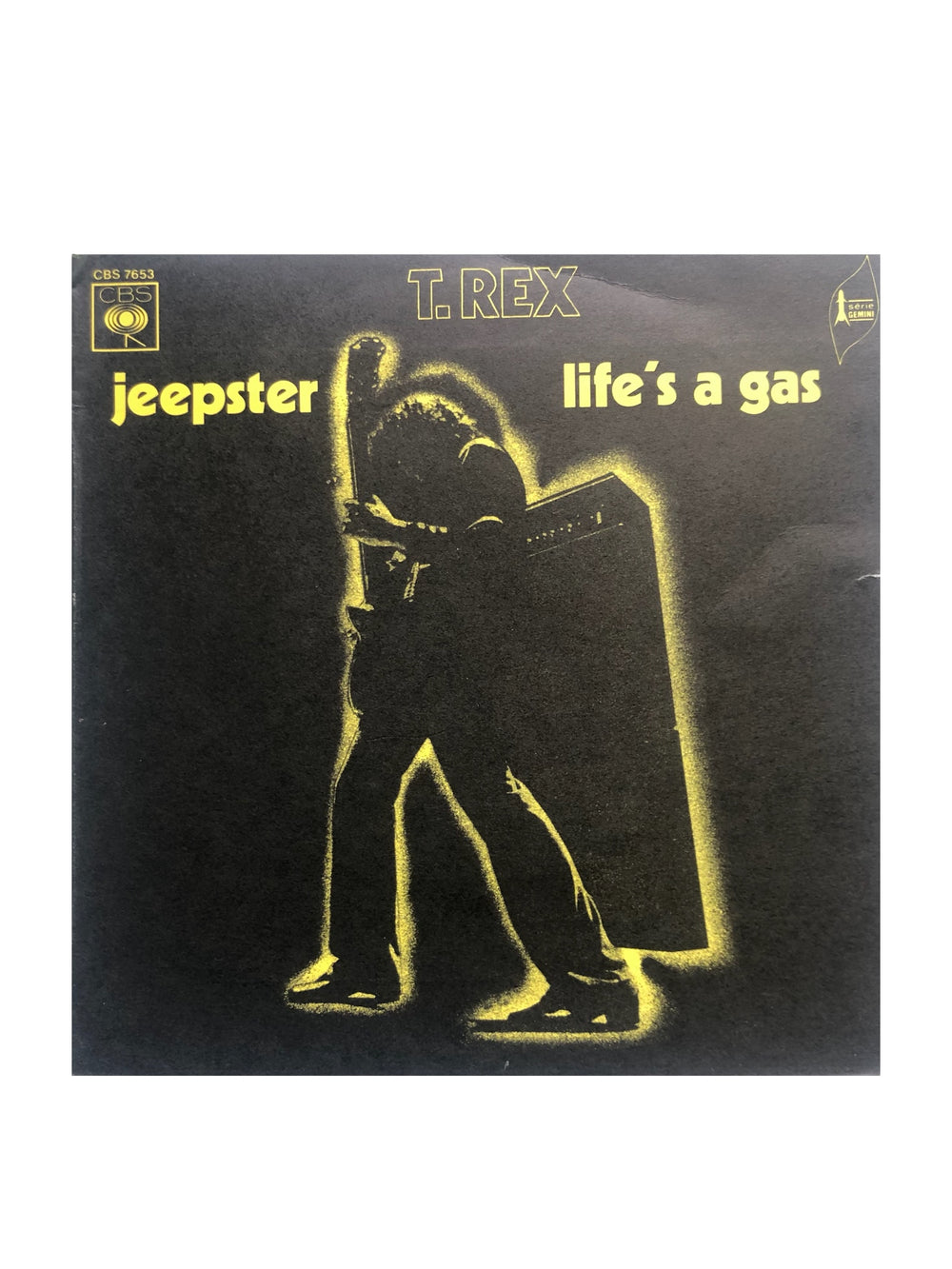 T. Rex ‎– Marc Bolan Jeepster / Life's A Gas 7 Inch Vinyl CBS 7653 France  Preloved: 1971