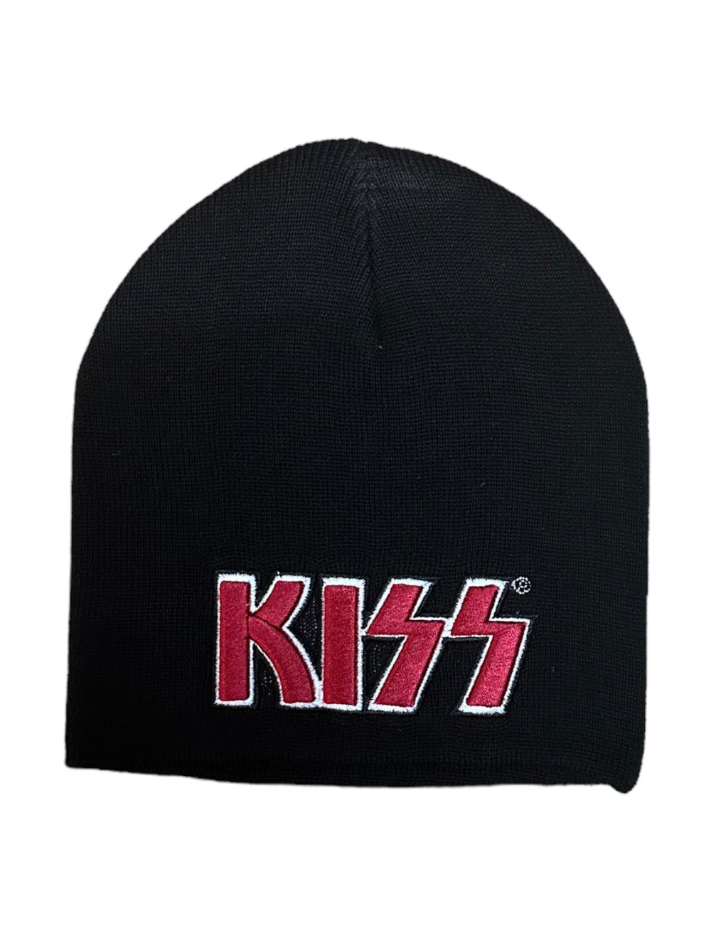 KISS - Red On White Logo Puff Official Beanie Hat One Size Fits All NEW