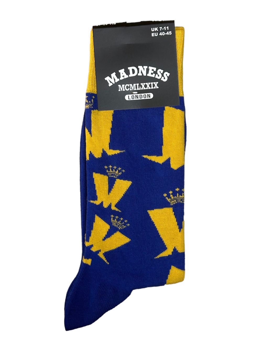 Madness - Crown & M  Pattern Official Product 1 Pair Jacquard Socks Brand New