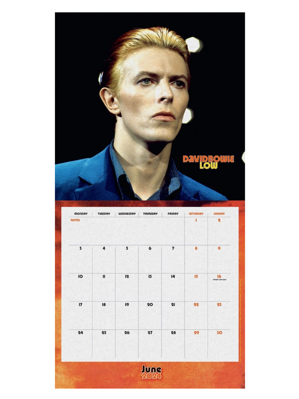 David Bowie Collector's Edition Official Record Sleeve Wall Calendar NEW SUPERB 2024