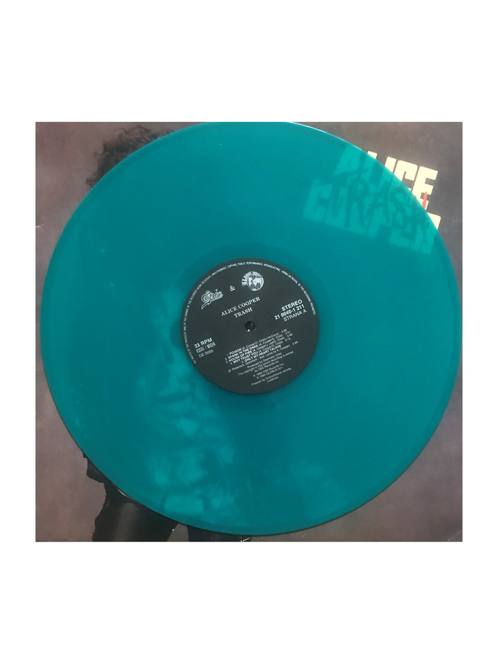 Alice Cooper –Trash Vinyl LP Album Rare Green Czech Globus Edition Preloved:1991
