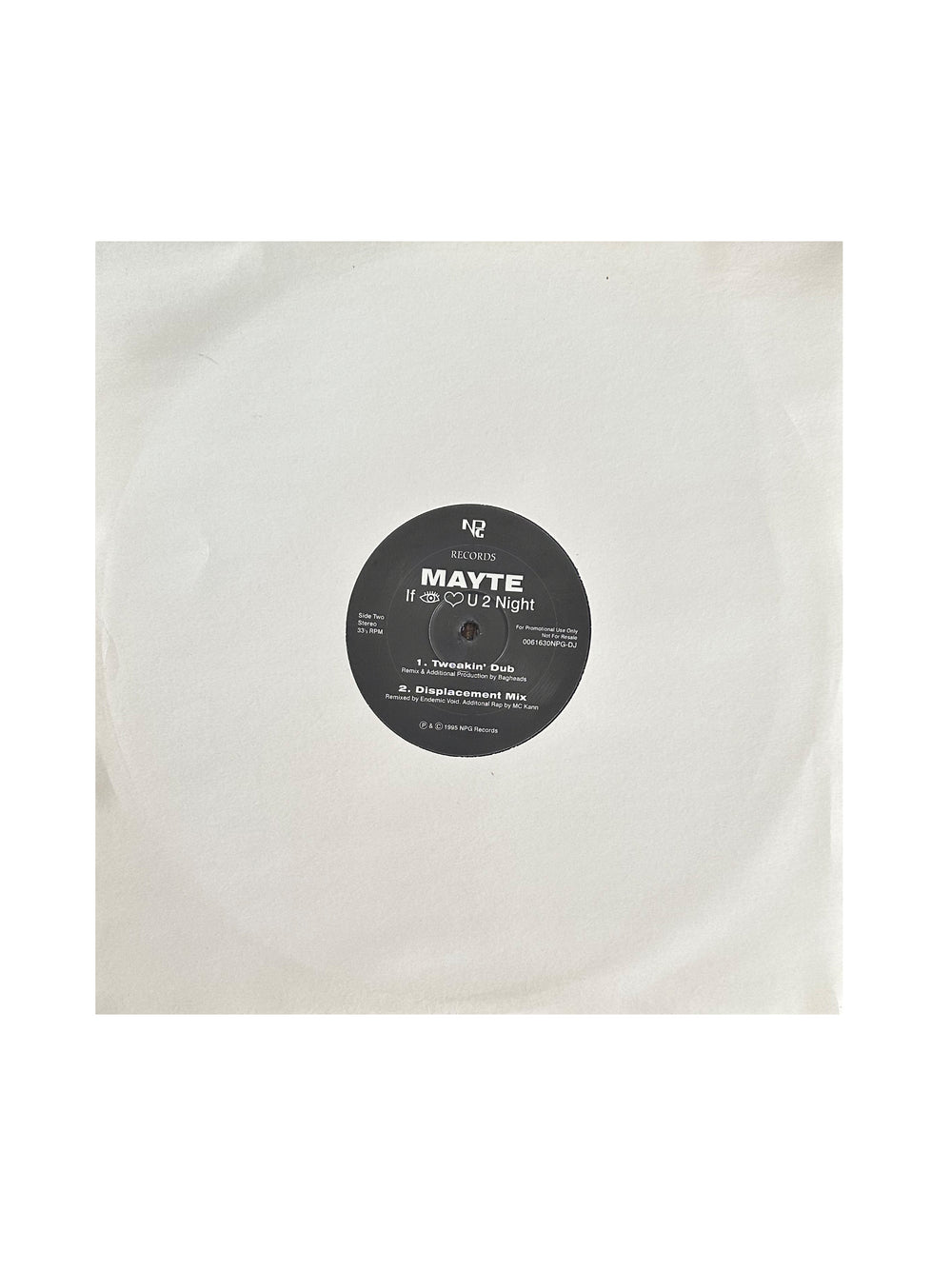 Prince - Mayte If I Love U 2 Night Vinyl 12" Single Promo UK NPG Records Preloved: 1995