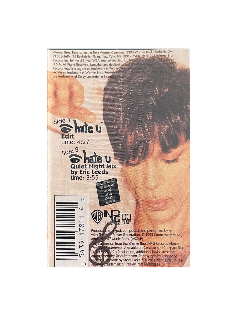 Prince – O(+> Eye Hate U Original Single Cassette Tape USA Hype Sealed Preloved: 1995
