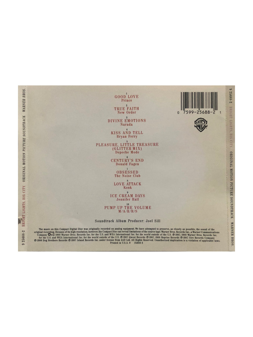 Prince – Bright Lights Big City Soundtrack Featuring Good Love CD Album US Preloved: 1988