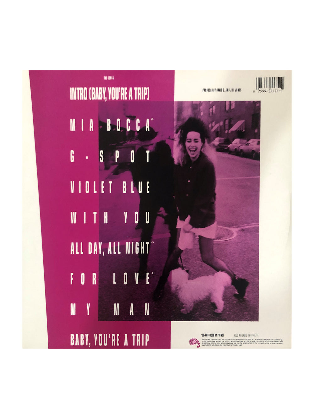 Prince- Jill Jones Self Titled VINYL Album 8 Tracks Paisley Park Label USA: 1987