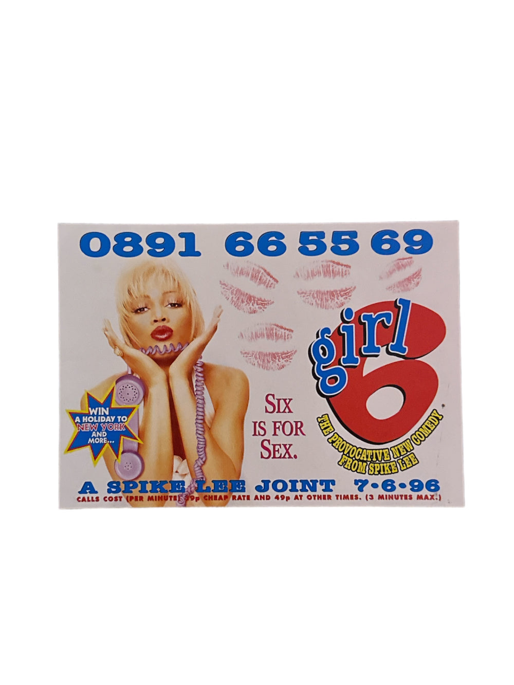 Prince – Promotional Sticker Original Girl 6 Like The Type You See In Phone Booths