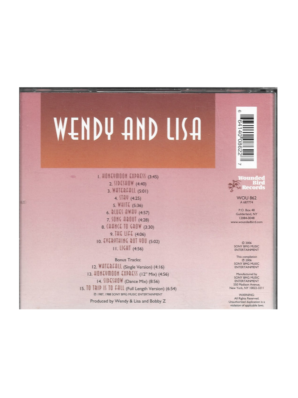 Prince – Wendy & Lisa Self Titled CD Album Reissue US Diff Cover ADD 4 Tracks Preloved: 2006
