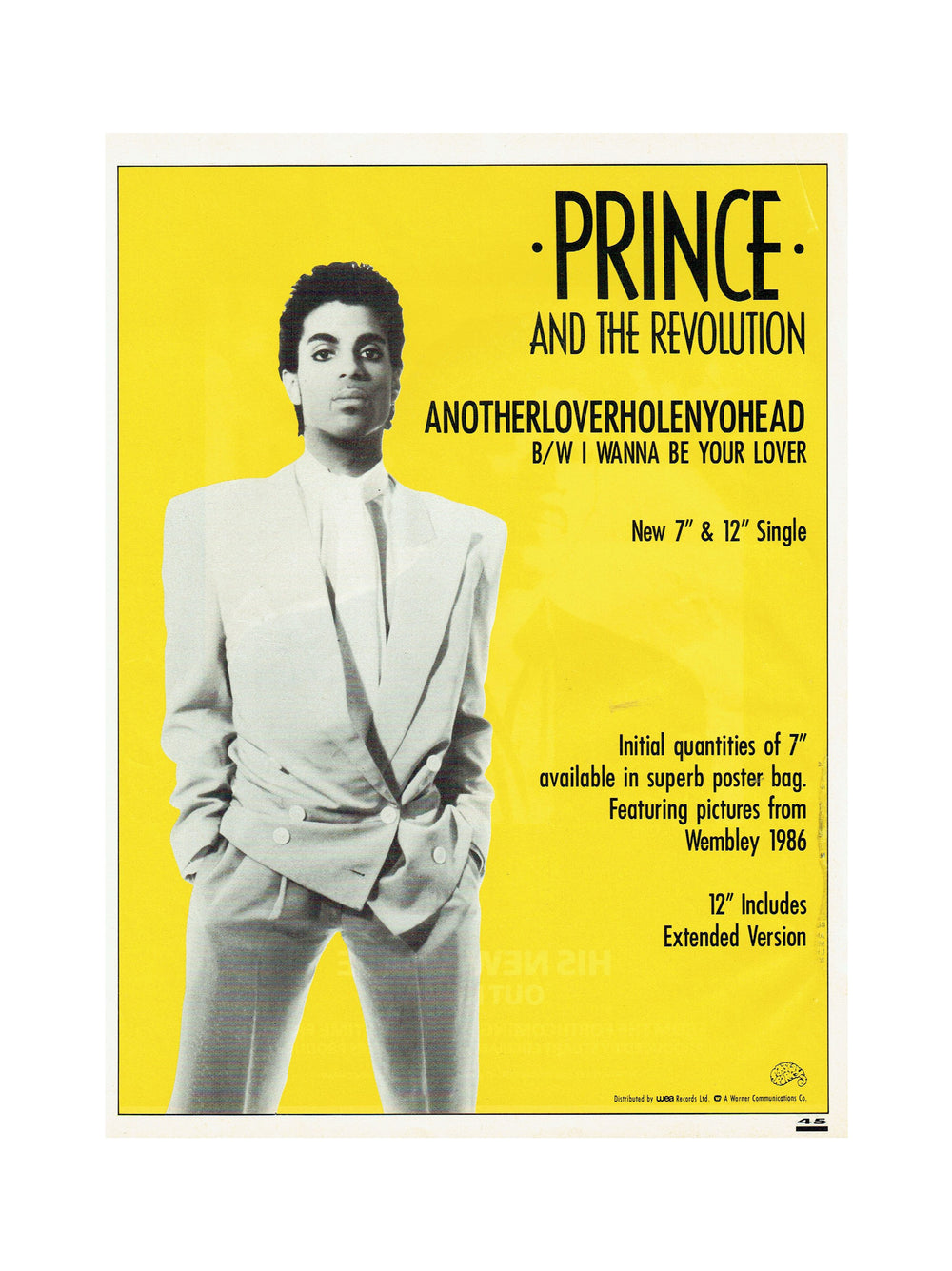 Prince ANOTHERLOVERHOLEINYOHEAD Full Page Advert 11" x 8 "