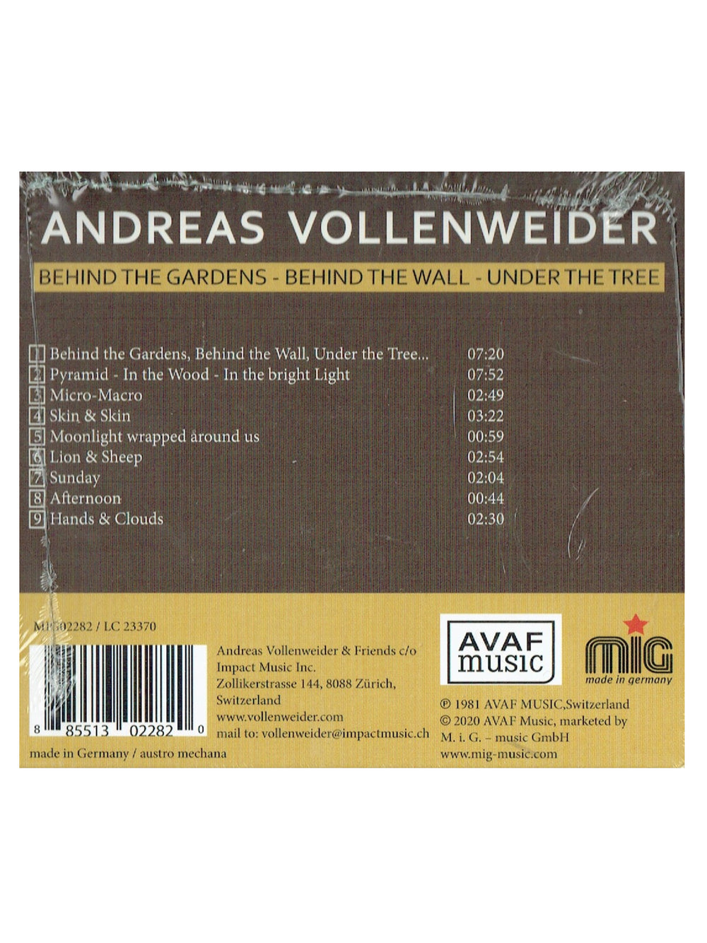Prince – Andreas Vollenweider – Behind The Gardens CD Album Reissue Europe NEW: 2020