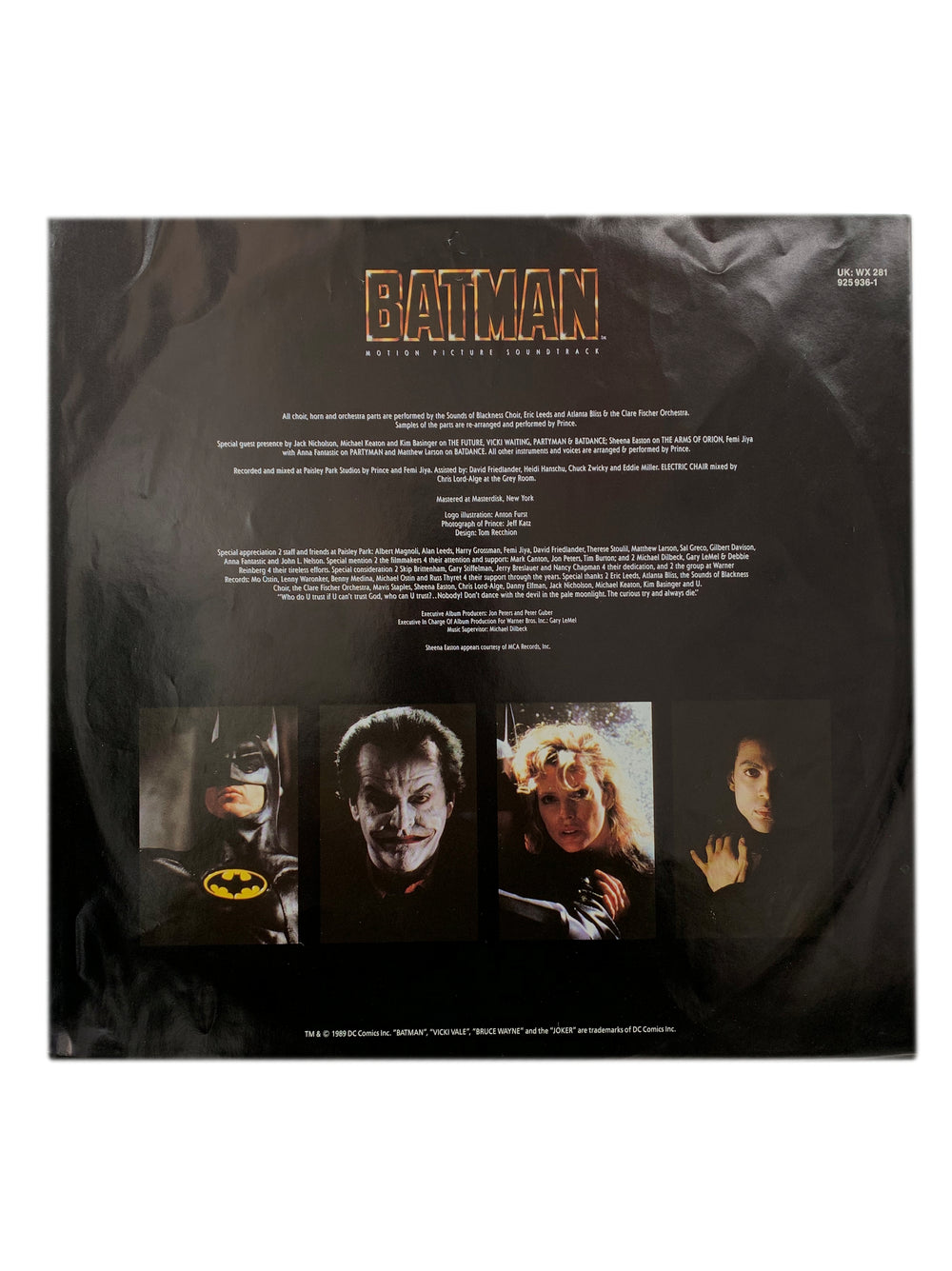 Prince – Batman Soundtrack UK VINYL Album Original 1989 Hype Sticker WX281 Preloved: 1990