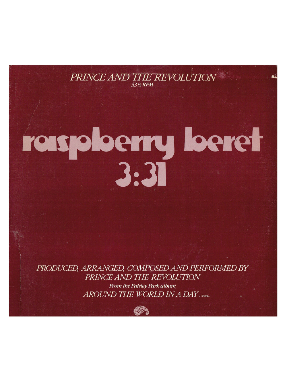 Prince – & The Revolution - Raspberry Beret Vinyl 12" Single Promo US Preloved: 1985