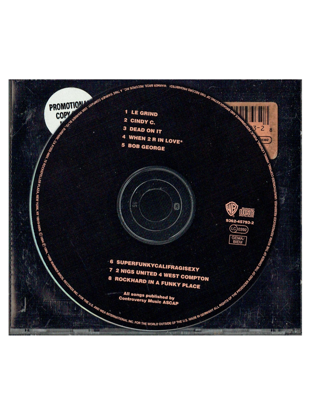 Prince The Black Album Original 1994 CD Album 8 Tracks Jewel Case Stickers Promotional