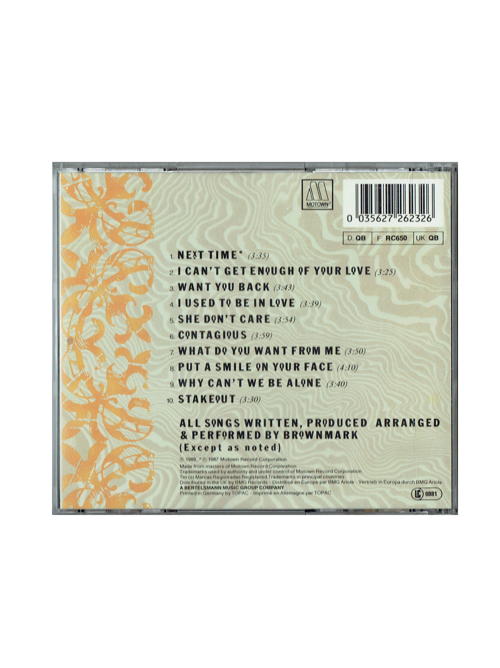 Brownmark Just Like That CD Album 1998 10 Tracks UK / EU Release Prince SW