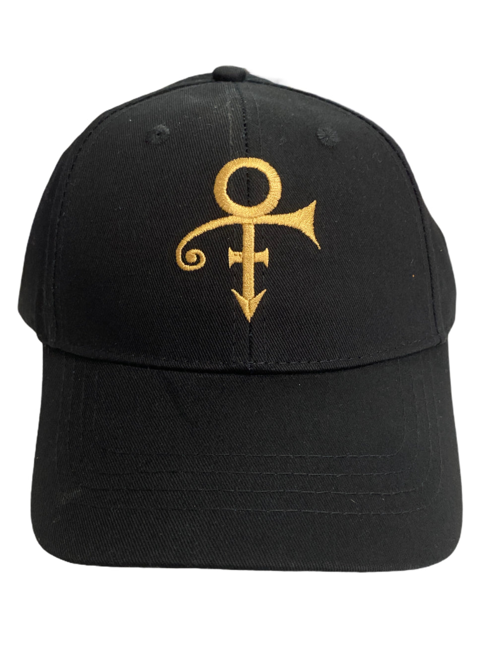 Prince – Love Symbol Purple Rain Name Logo Official Peak Cap Black With GOLD Embroidery