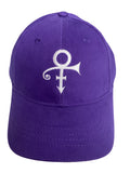 Prince Love Symbol Purple Rain Name Official Peak Cap Purple With White Embroidery