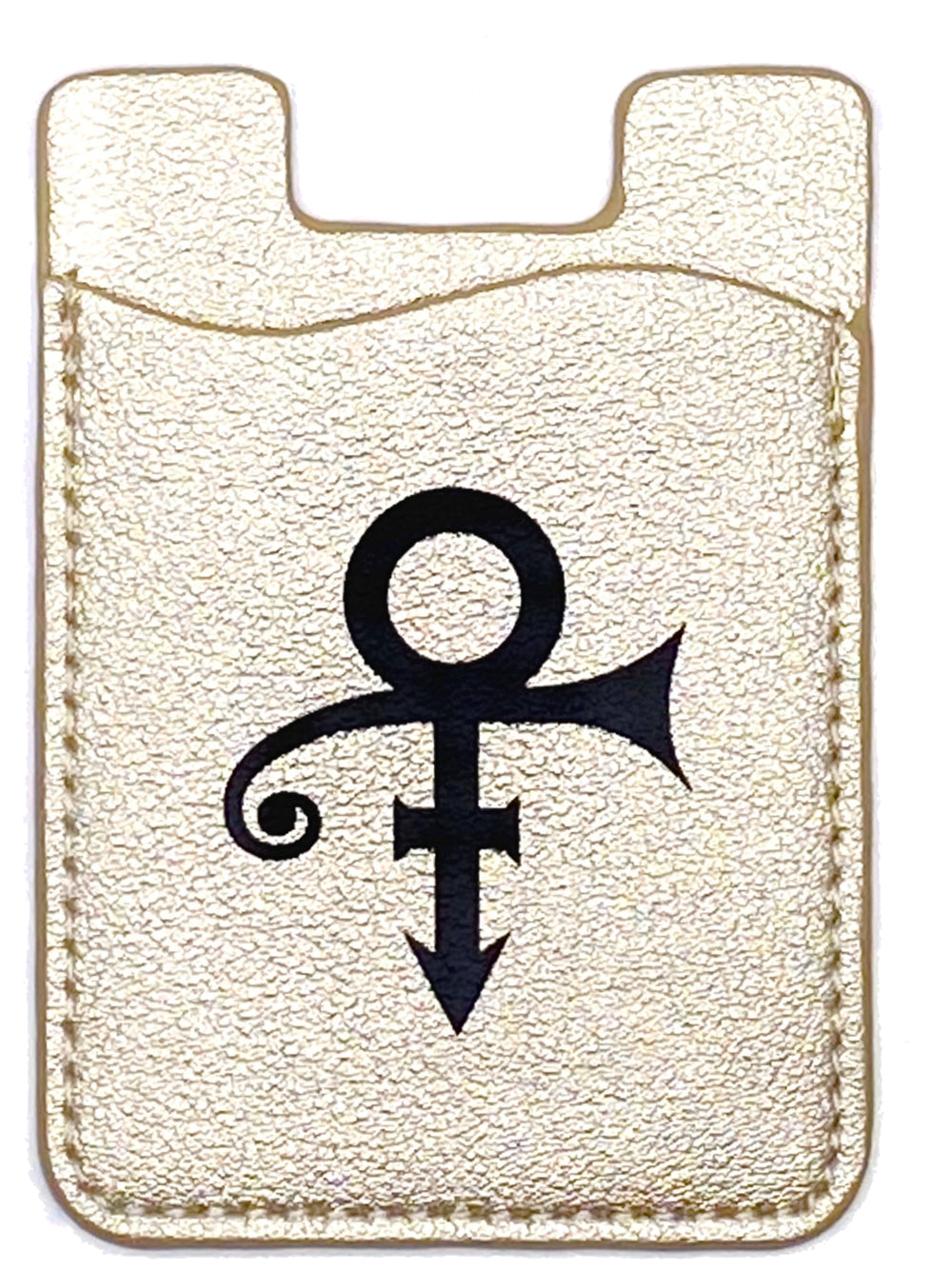 Prince – Official Faux Leather Official Adhesive Card Holder Gold Love Symbol NEW