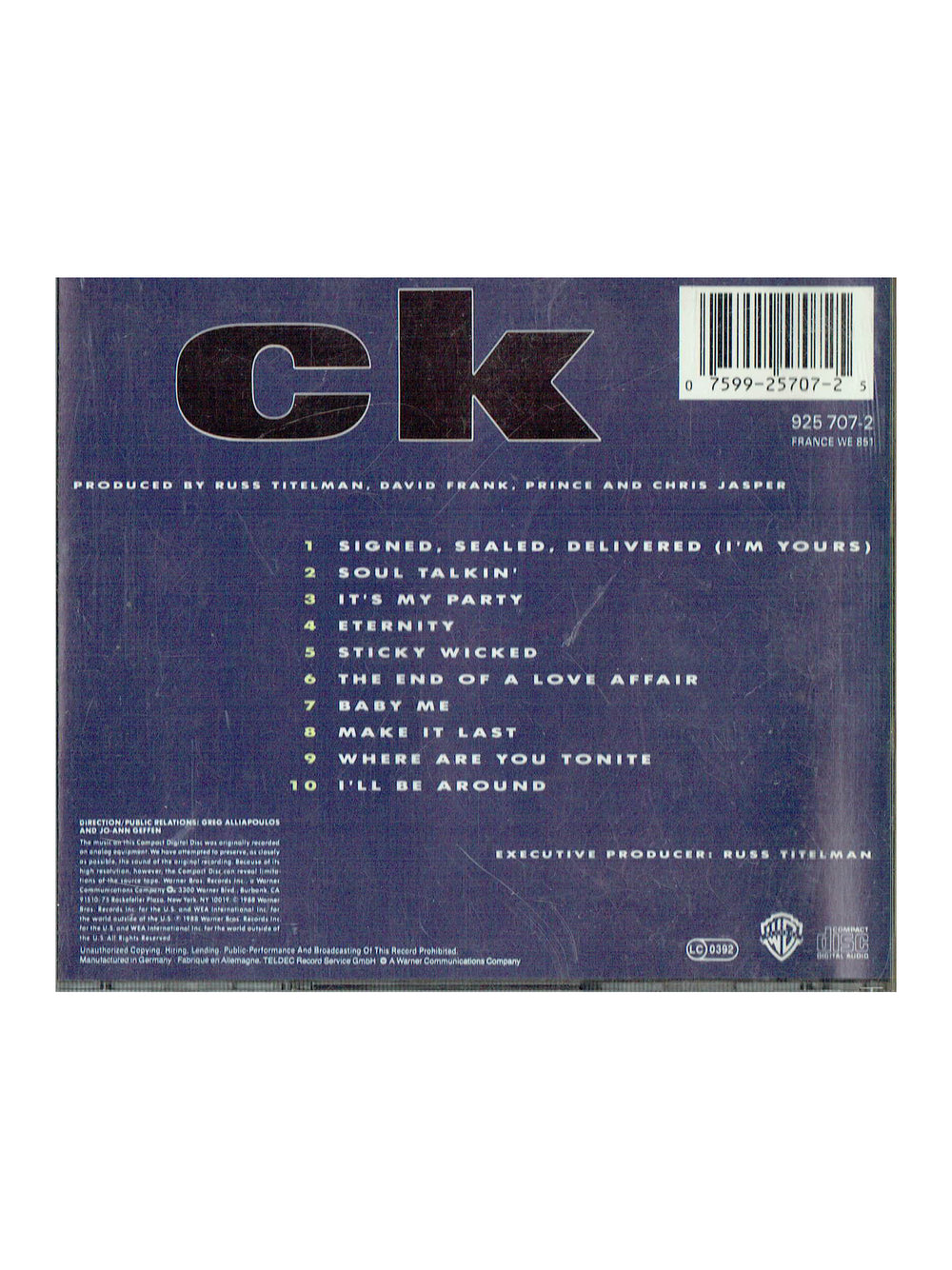 Prince – Chaka Khan C K CD Album 1988 UK EU Release Two Tracks By Prince