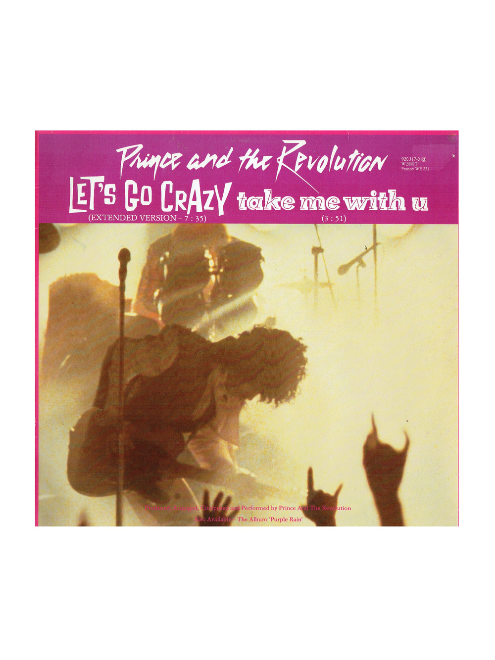 Prince – & The Revolution – Let's Go Crazy Take Me With U Erotic City 12 Inch Vinyl Single EU Release