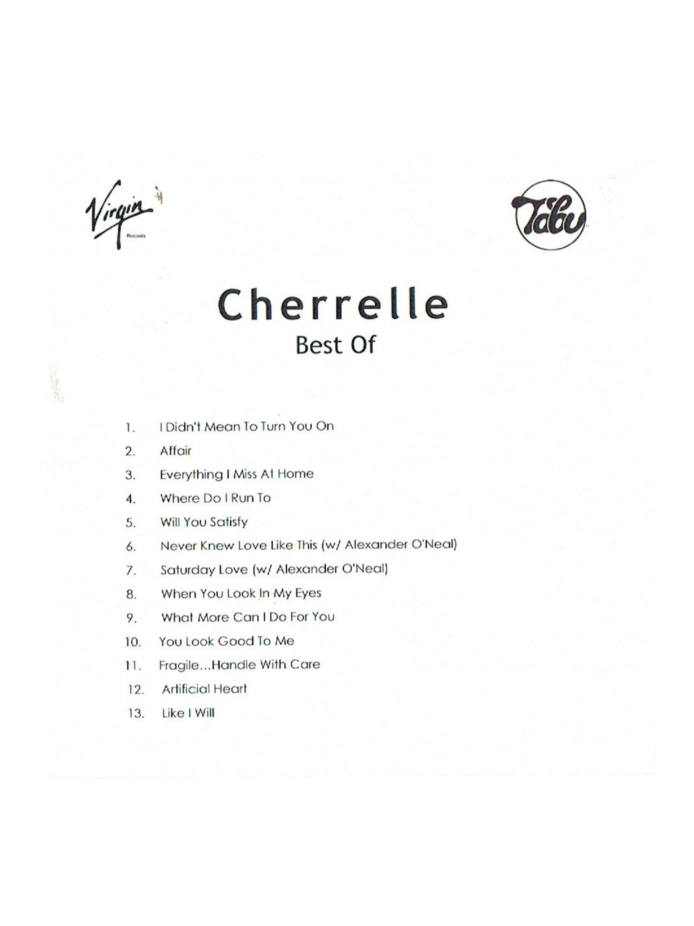 Prince – Cherrelle The Best Of Promotional CD Album Release 1995 Prince