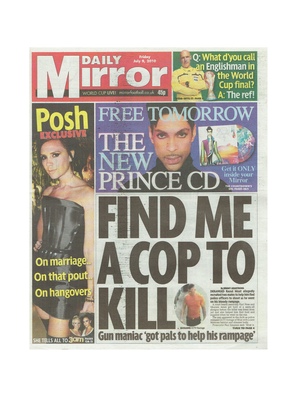 Prince –  Daily Mirror Newspaper Friday July 9th 2010